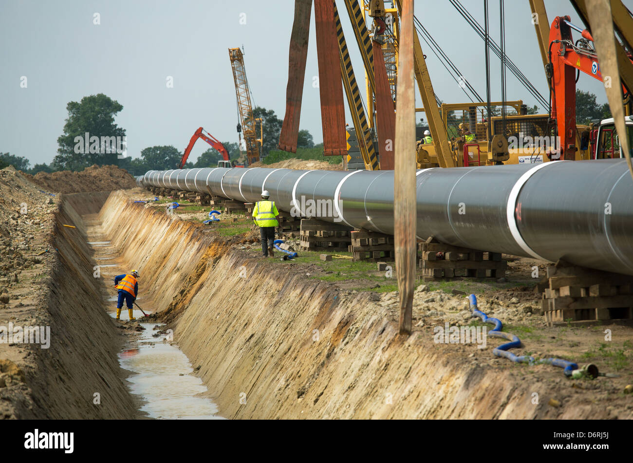 Hamersen, la Germania, la costruzione del gasdotto Nordeuropeo (NEL) Foto Stock