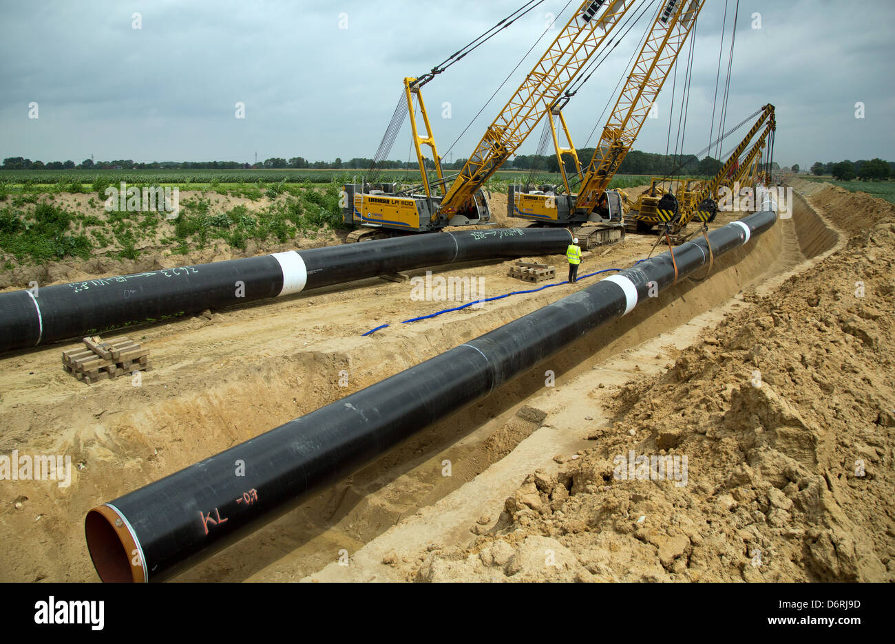 Hamersen, la Germania, la costruzione del gasdotto Nordeuropeo (NEL) Foto Stock