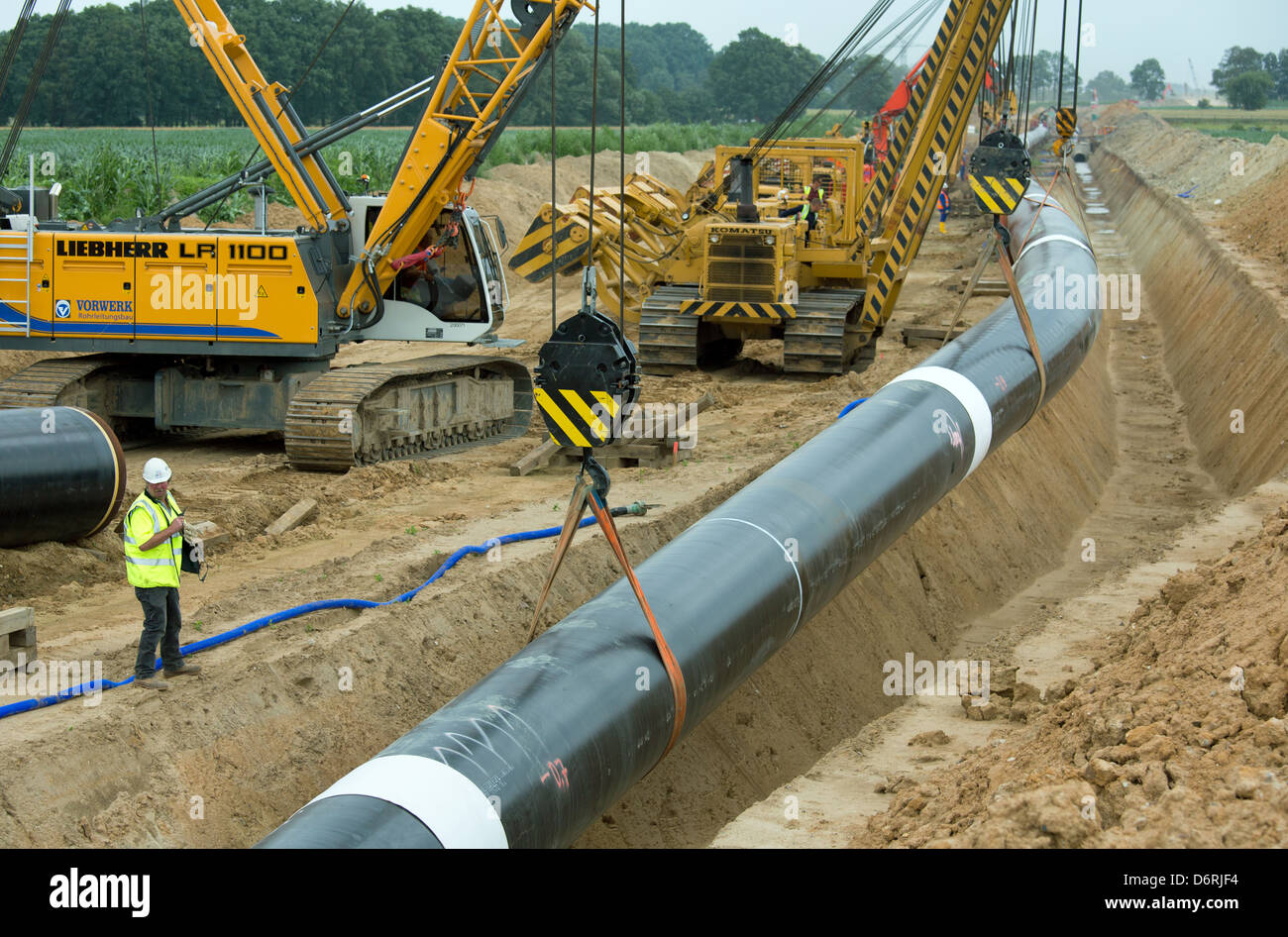Hamersen, la Germania, la costruzione del gasdotto Nordeuropeo (NEL) Foto Stock