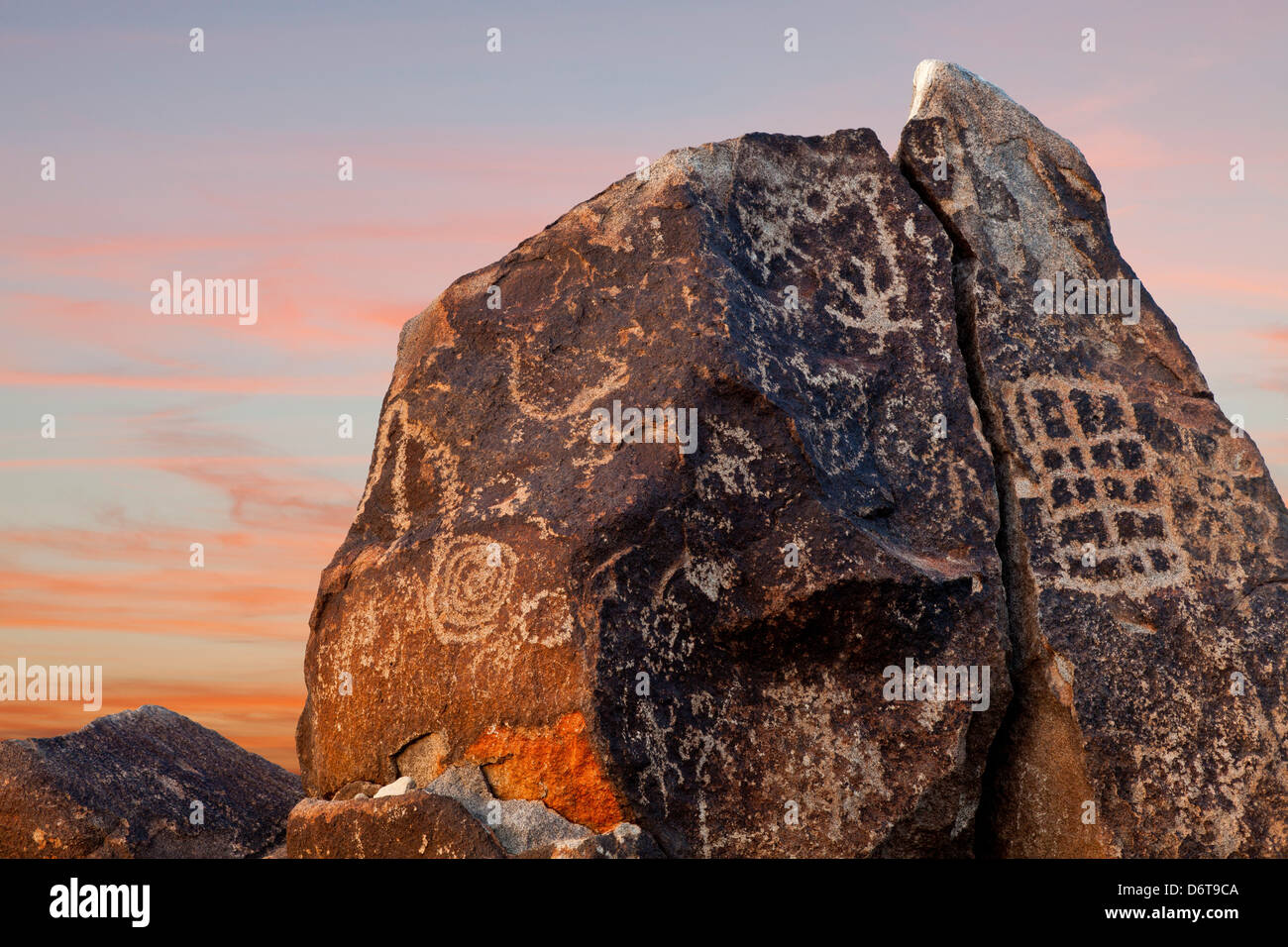 Stati Uniti d'America, Arizona, Sassi Dipinti sito Petroglyph, Gila Bend Foto Stock