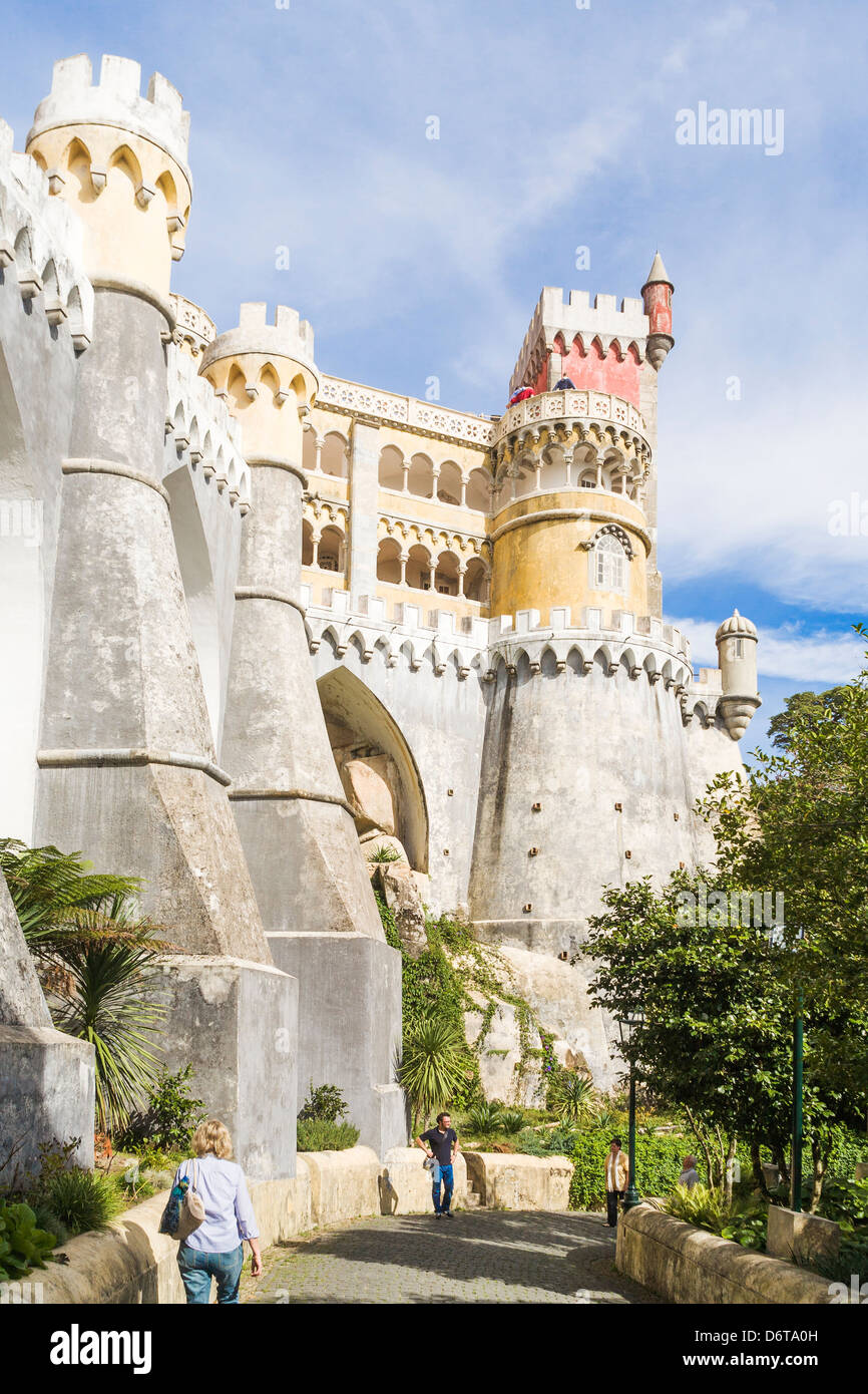 Pena il Palazzo Nazionale, Sintra, Portogallo Foto Stock