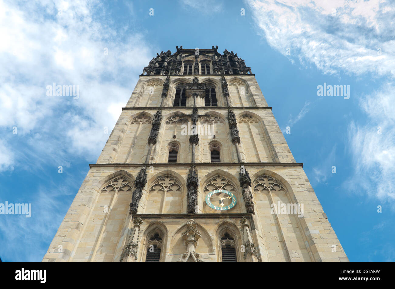 Torre del Uberwasserkirche in Munster, Germania Foto Stock