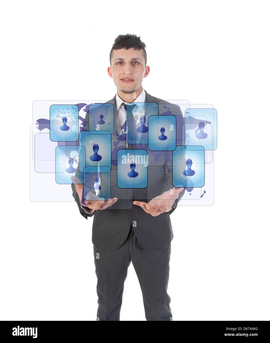 Giovane Azienda social media simboli isolato su bianco Foto Stock