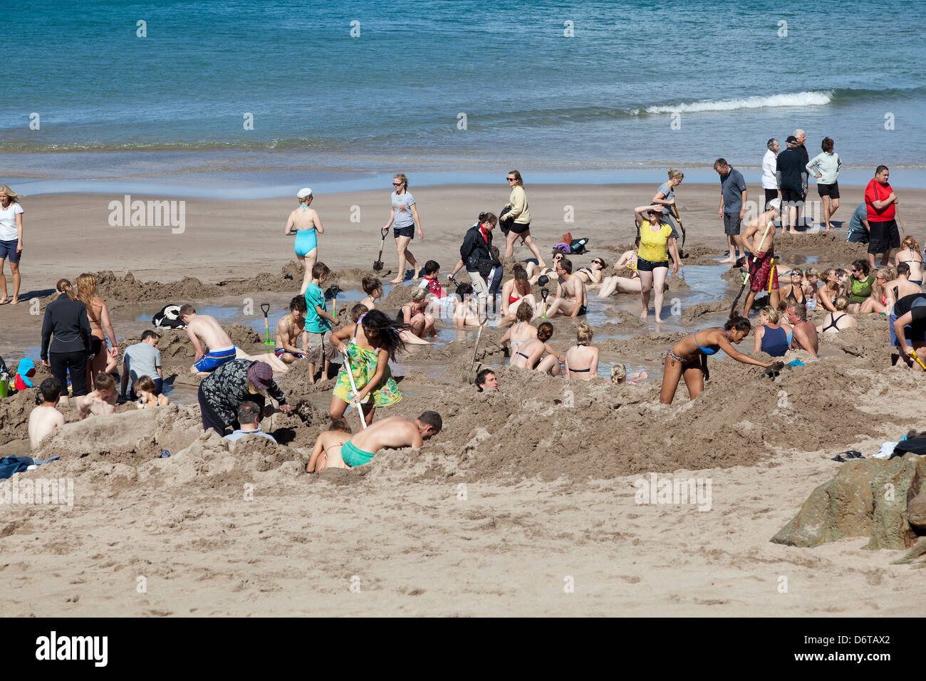 Spiaggia dell' acqua calda,Coromandel,vicino Hahei, isola settentrionale,Nuova Zelanda Foto Stock