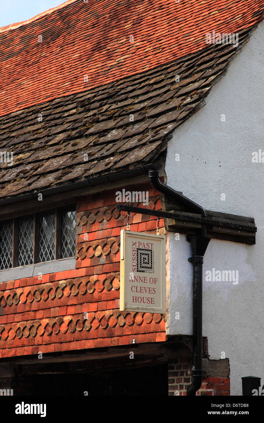 Storica Casa di Anne Kleve, Lewes, East Sussex, Inghilterra Foto Stock