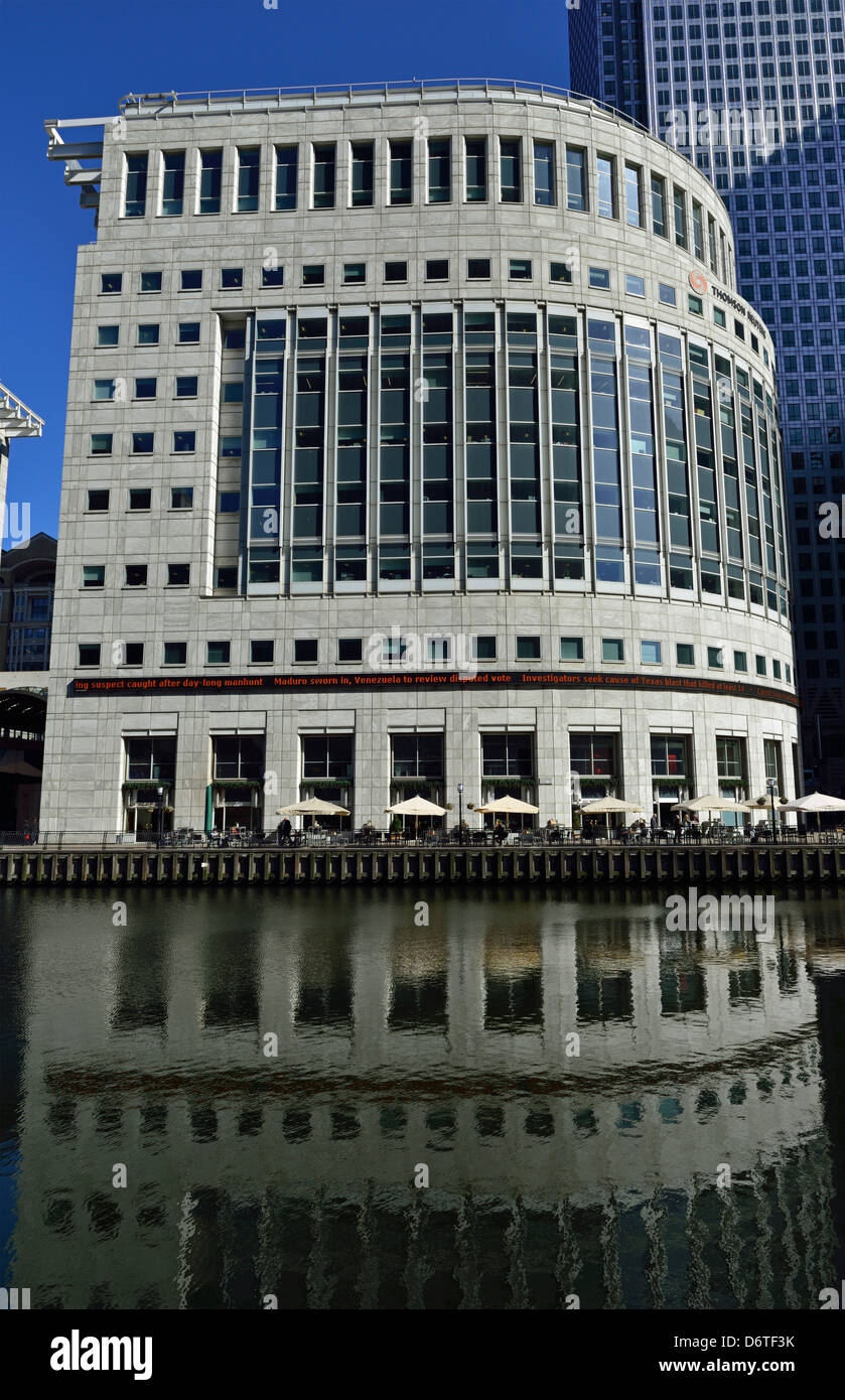 La Thomson Reuters Building, 30 South colonnato, Canary Wharf, East London E14, Regno Unito Foto Stock