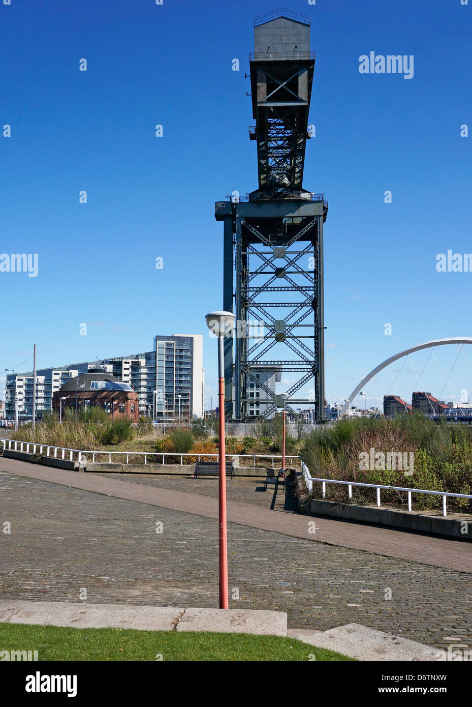 Iconico Fiume Clyde Finnieston gru su Finnieston Quay a Glasgow Scozia Scotland Foto Stock