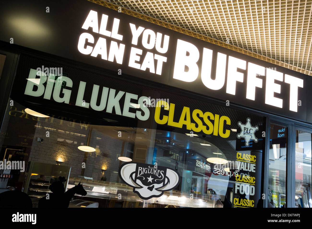 Big Lukes tutto quello che potete mangiare al ristorante dell'Metrocentre. Foto Stock