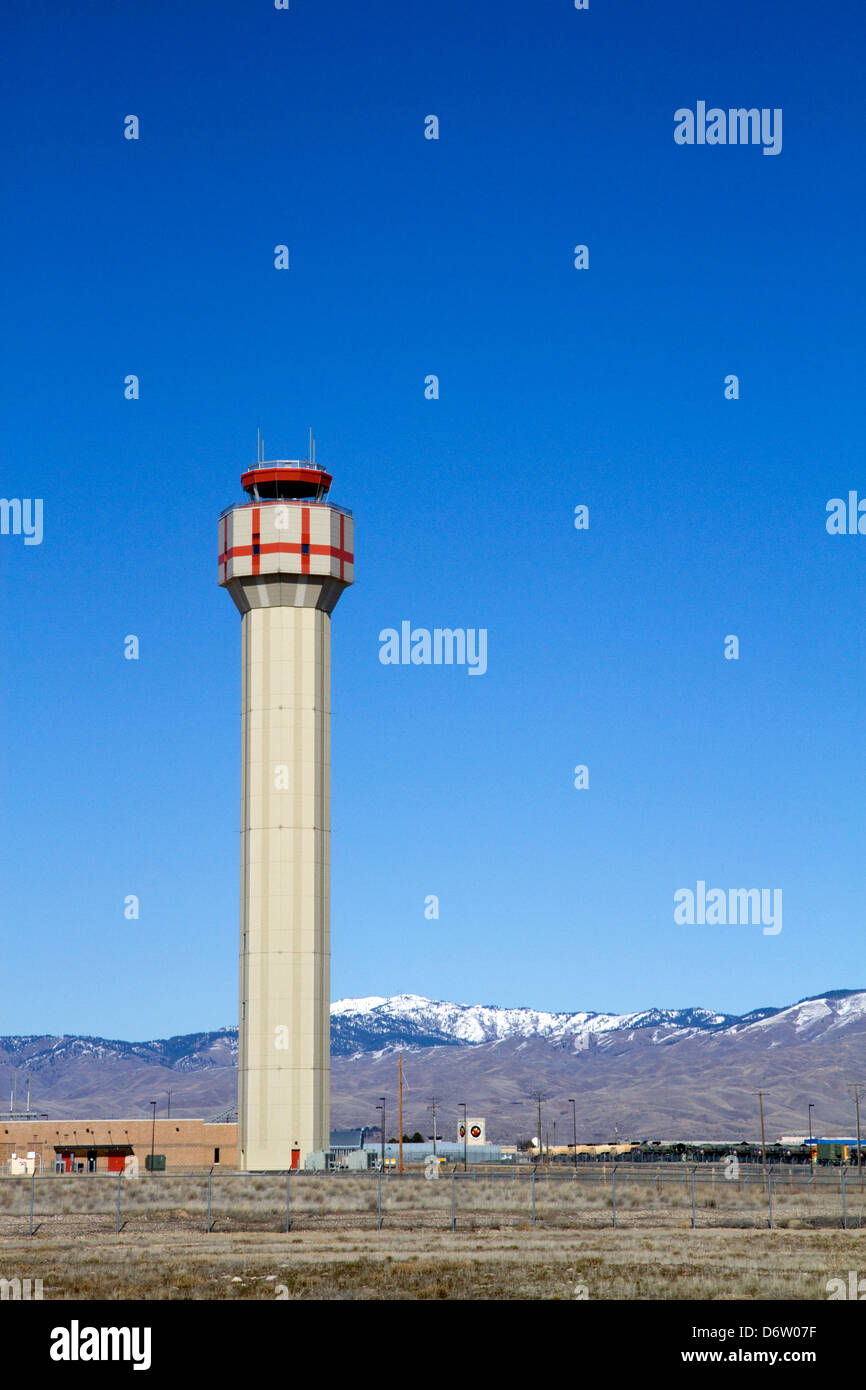 Il controllo del traffico aereo torre presso l'Aeroporto di Boise, Ada County, Idaho, Stati Uniti d'America Foto Stock