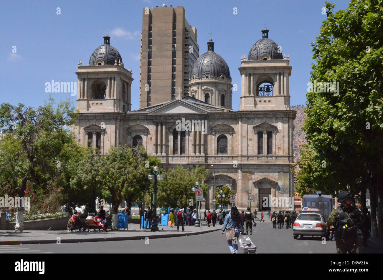 Metropolitan Catedral de La Paz, Plaza Murillo, La Paz, Bolivia Foto Stock