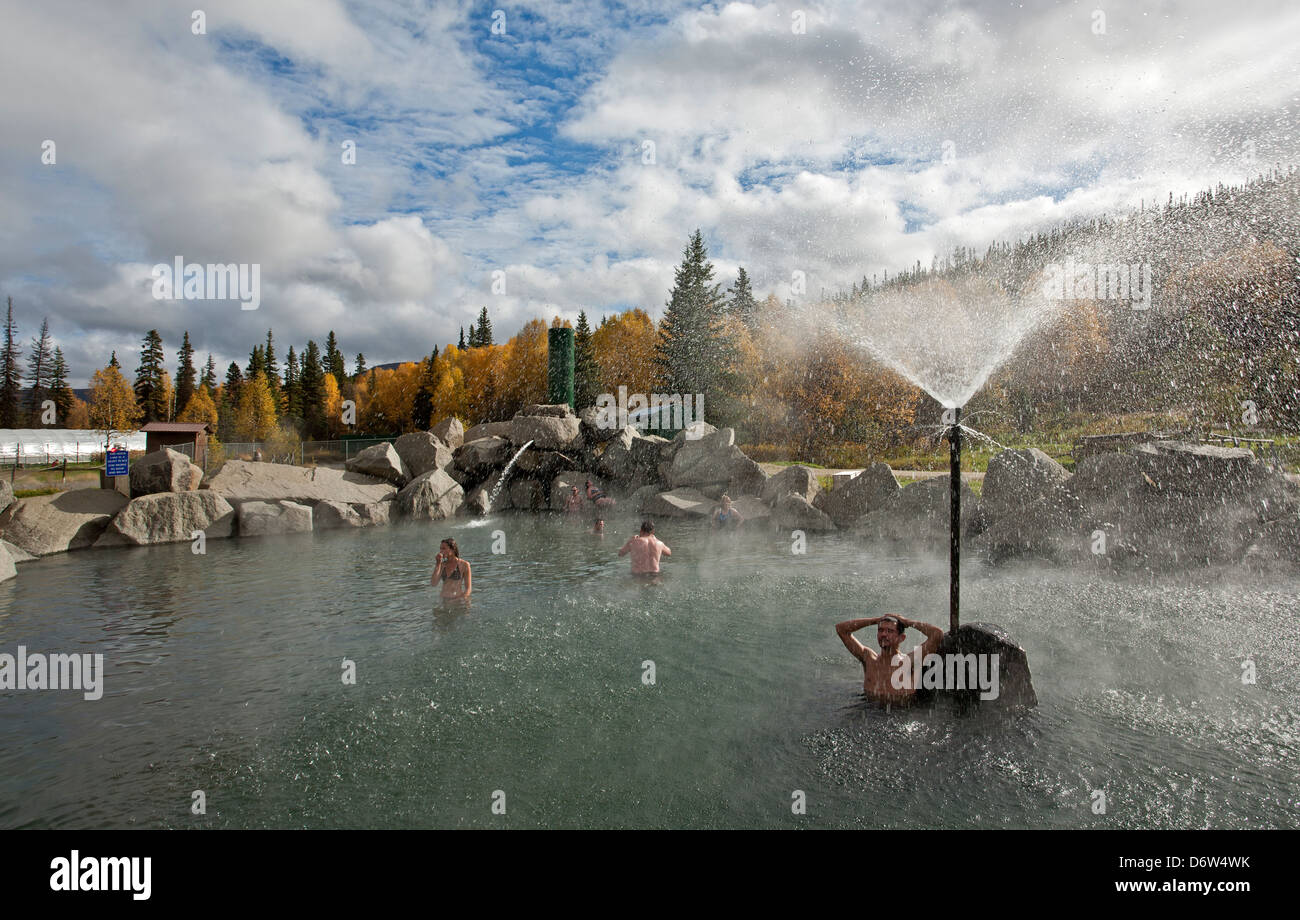 Chena Hot Springs. Vicino a Fairbanks. L'Alaska. Stati Uniti d'America Foto Stock