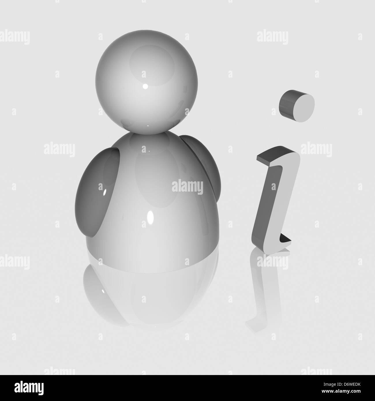 3d illustrazione uomo e internet Foto Stock