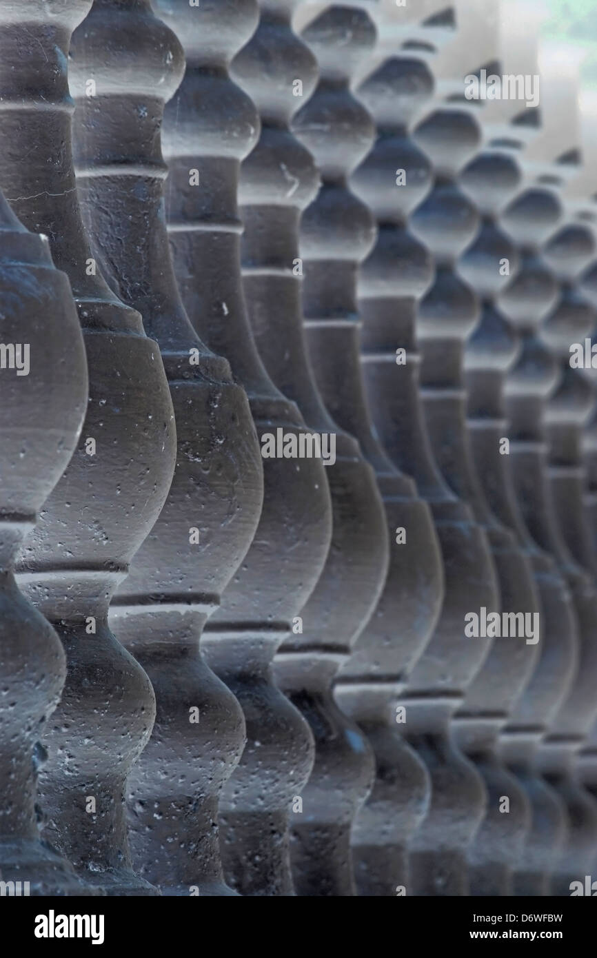 Balaustra in pietra, ringhiera, India Foto Stock