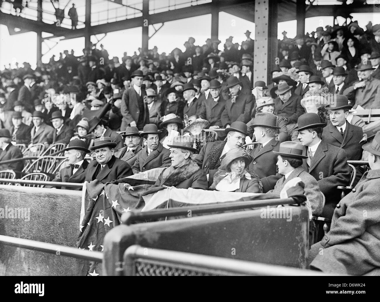 Presidente Woodrow Wilson alla partita di baseball, 1913 Foto Stock