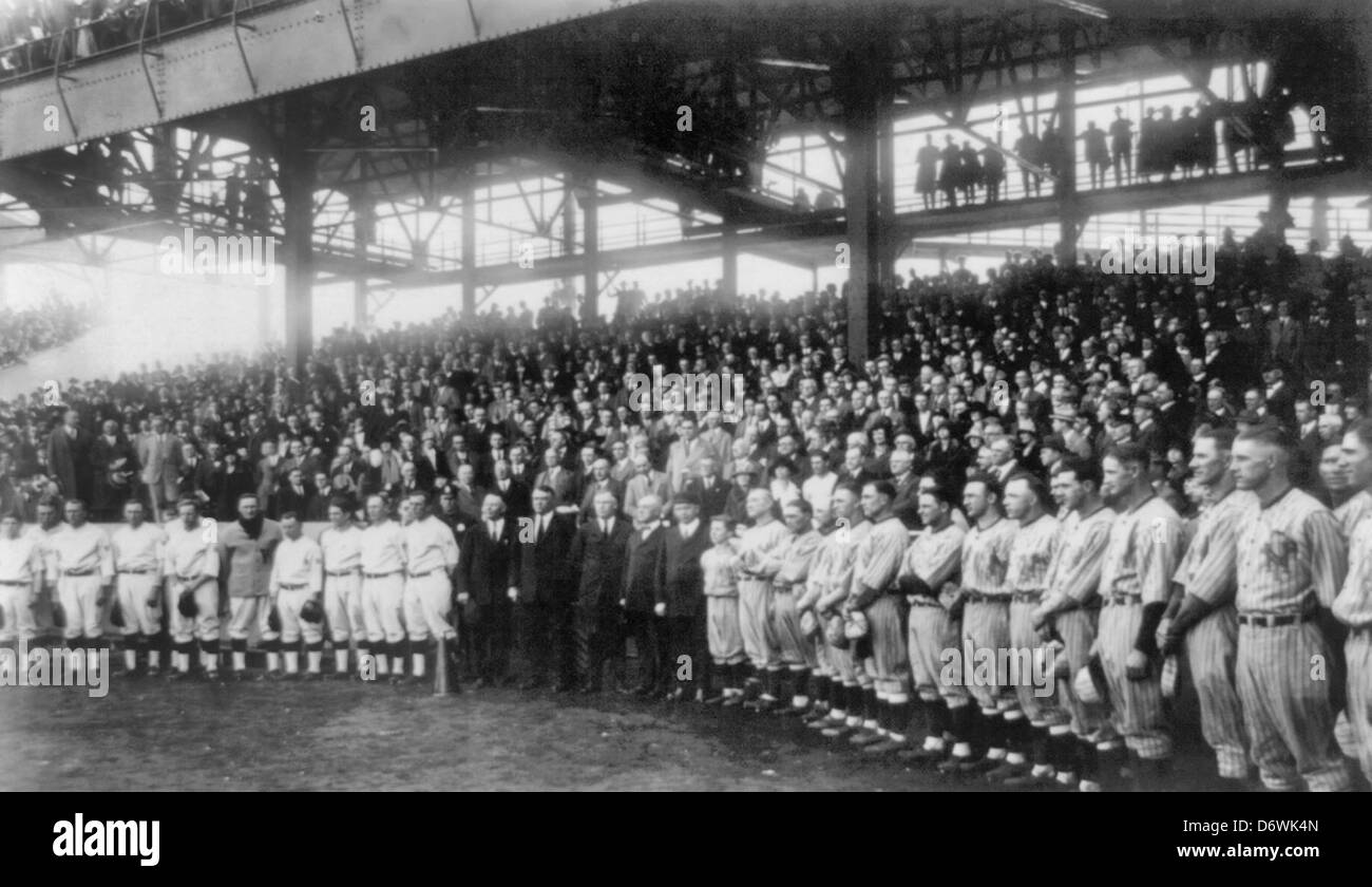 Strappato prima dell'ultimo gioco della serie mondiale 10/10/1924 tra i senatori di Washington e New York Giants, con i senatori vincendo 4-3 in dodici inning Foto Stock