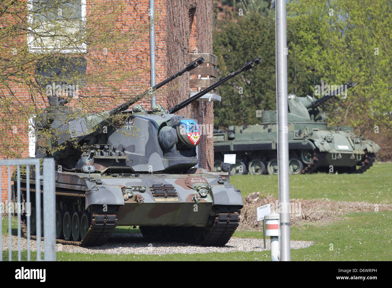 Luetjenburg, Germania, la Caserma Schill Luetjenburg con un anti-aerei cisterna di cannone ghepardo (Cheetah Flakpz) Foto Stock