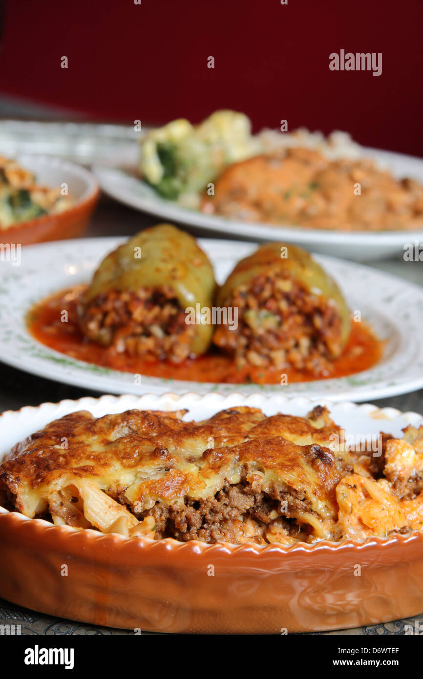 Macinato di manzo con formaggio Foto Stock