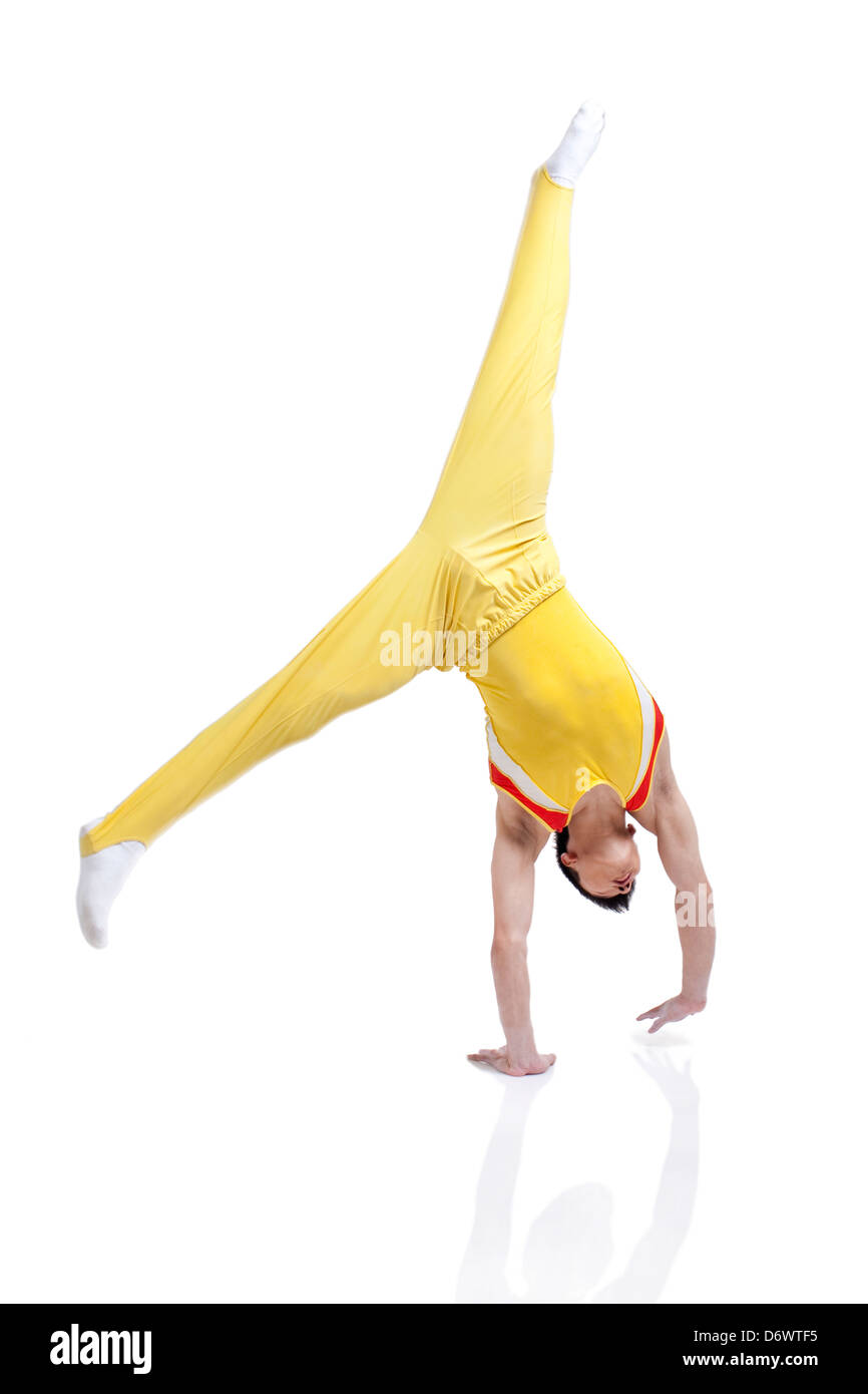 Eseguire ginnasta ginnastica Foto Stock