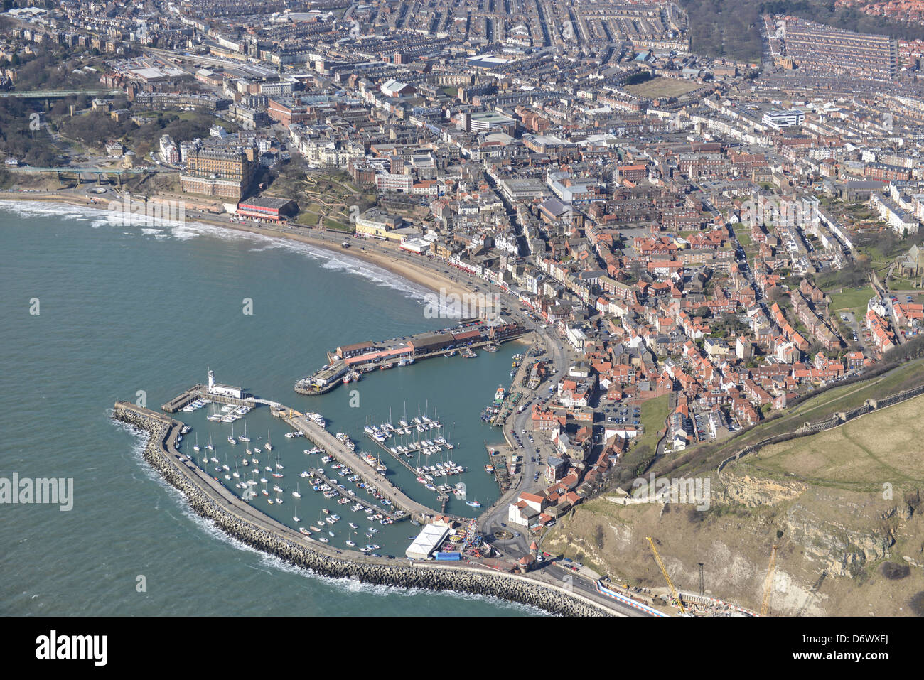 Fotografia aerea di Scarborough North Yorkshire Foto Stock