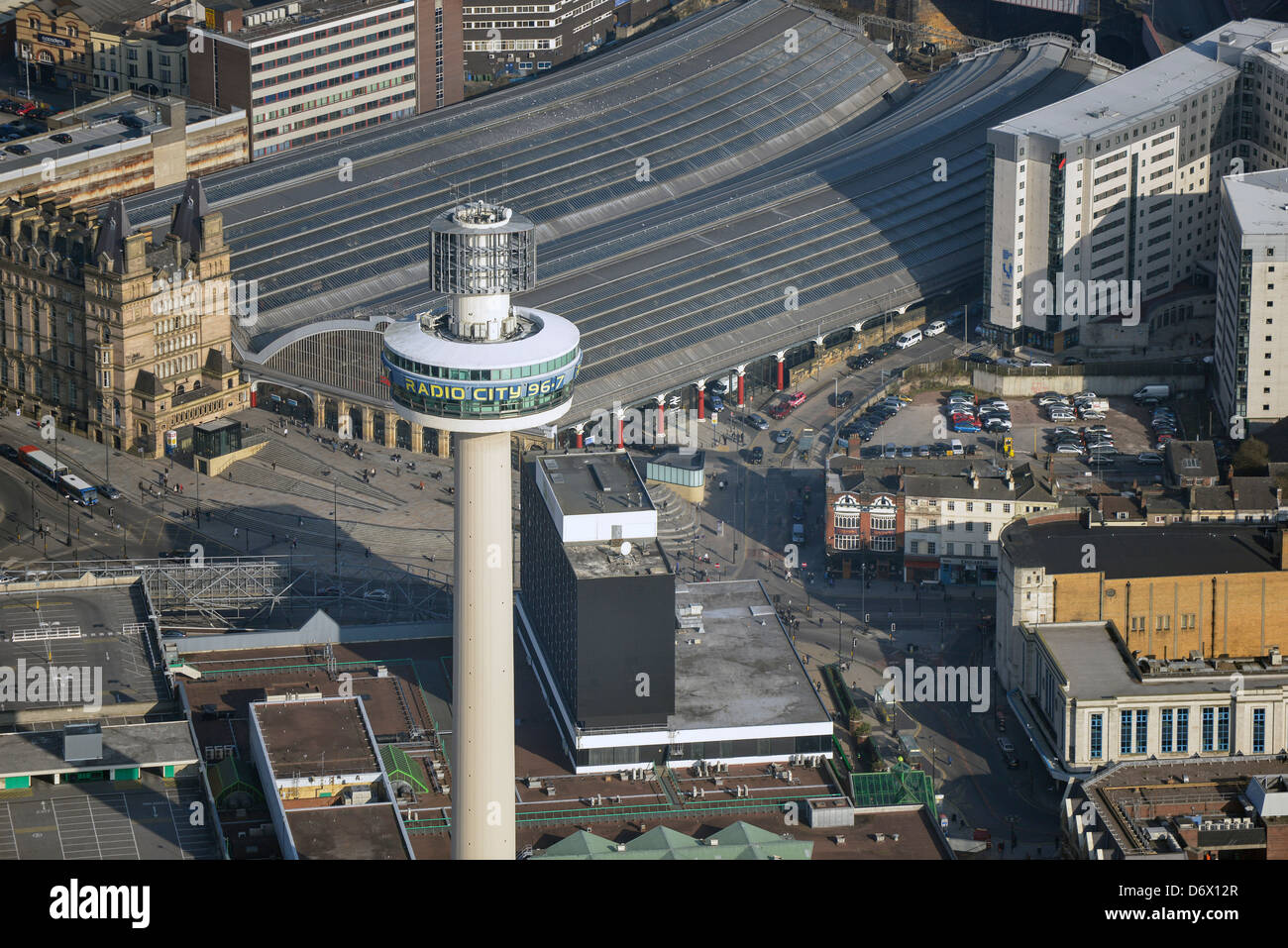 Fotografia aerea della Radio City Tower in Liverpool Foto Stock