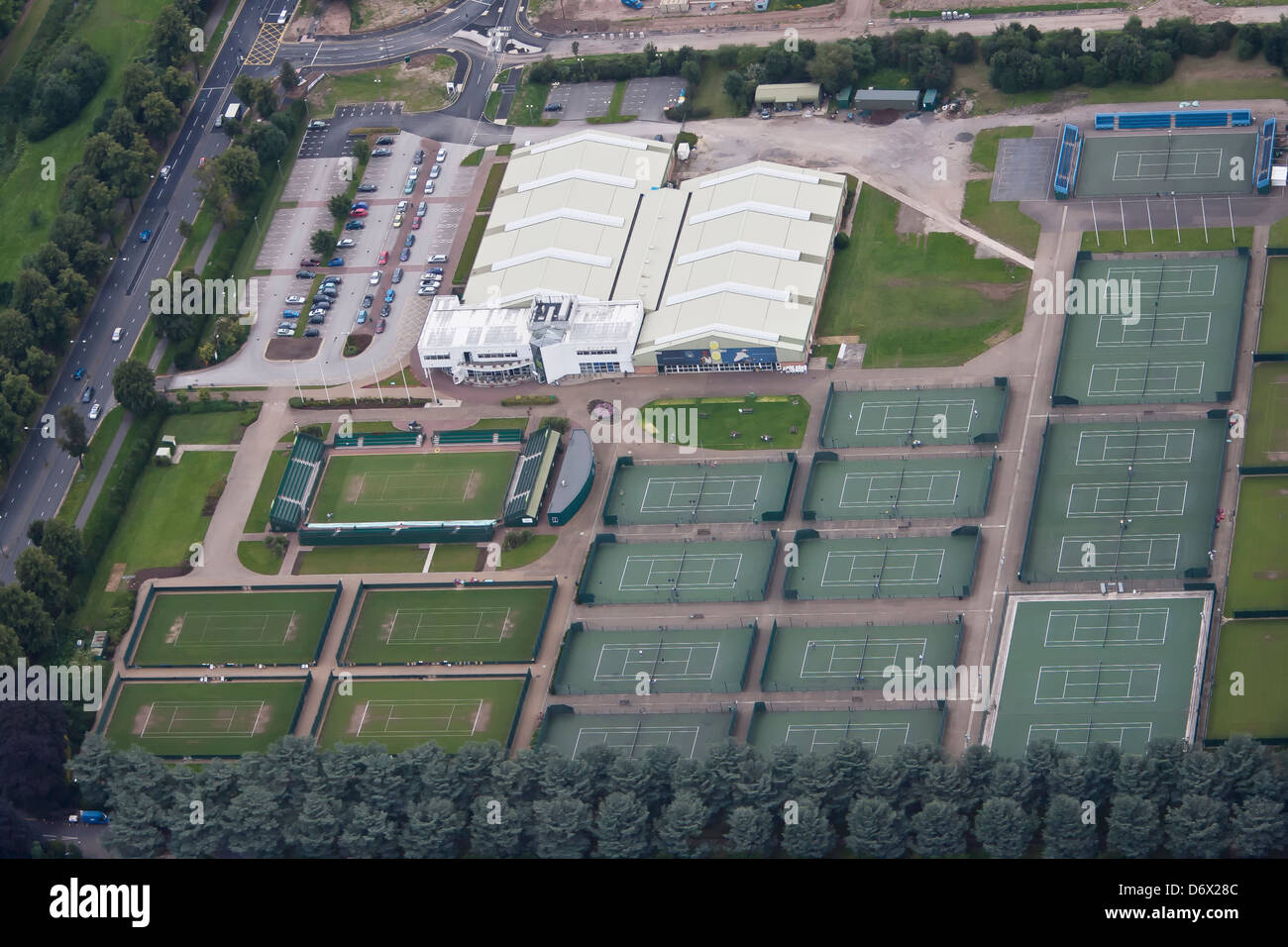 Immagine aerea di Nottingham Tennis Center Foto Stock