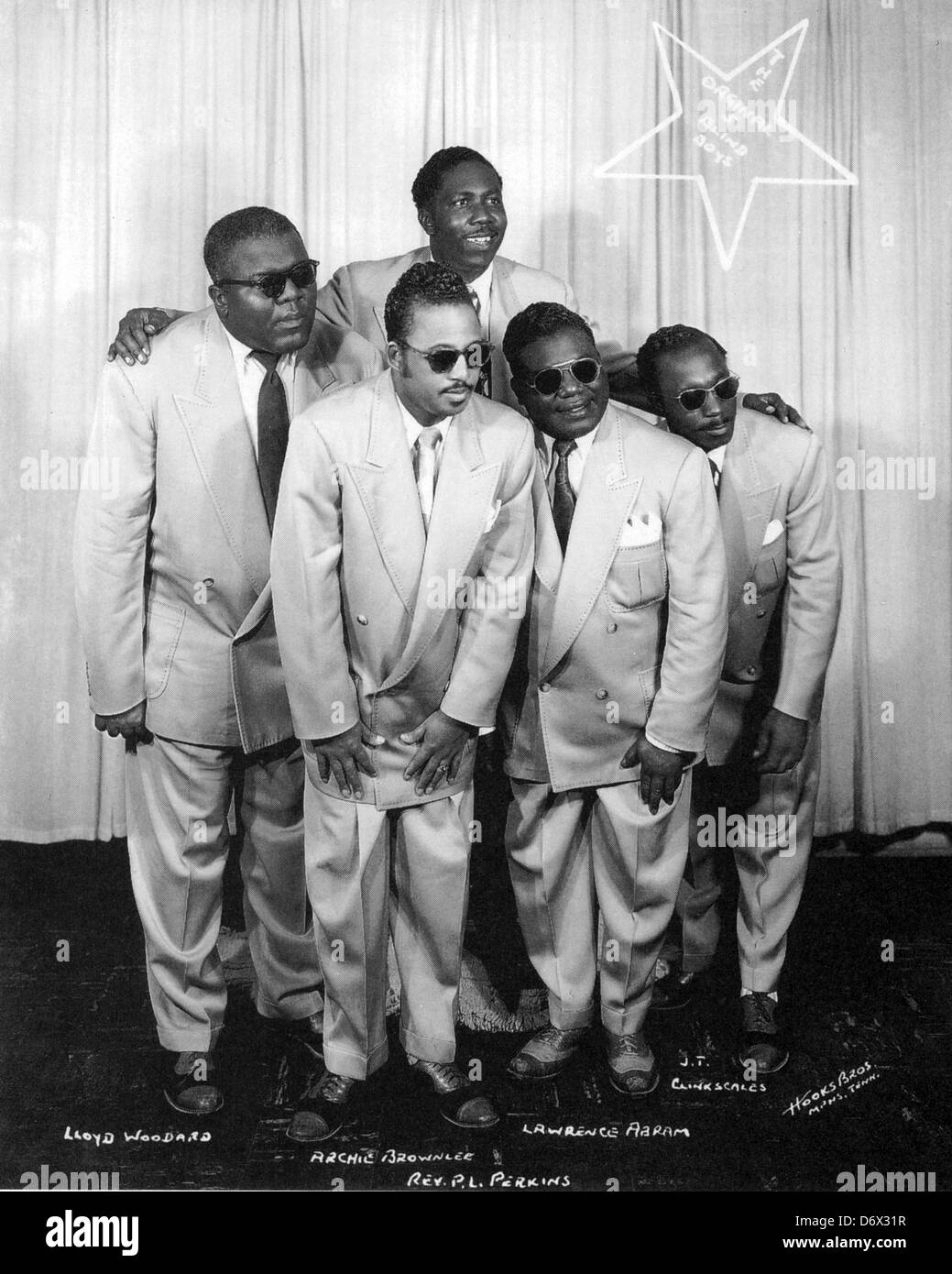 Cinque ragazzi ciechi del Mississippi noi gruppo evangelico circa 1955 Foto Stock