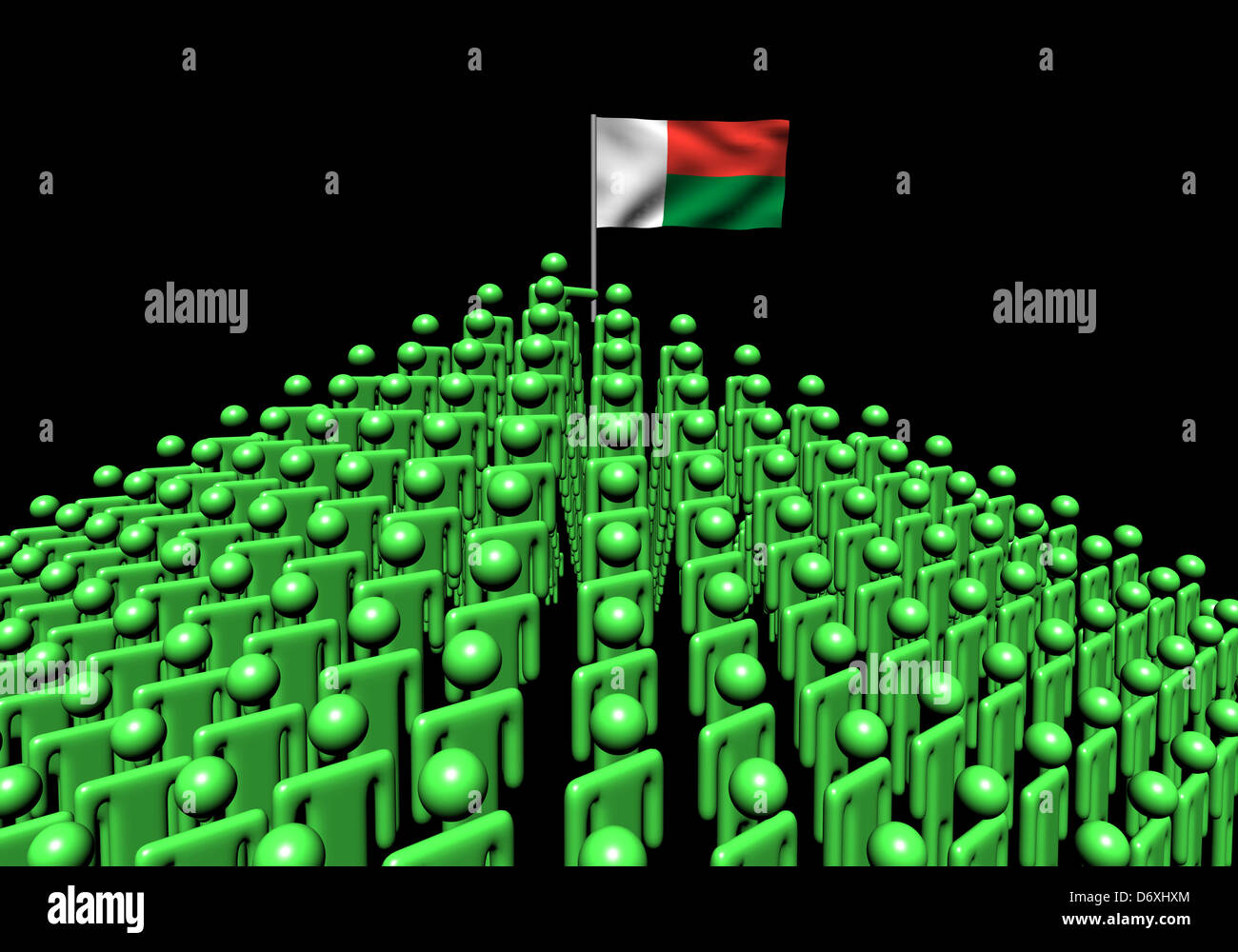 Piramide di astratti Persone con il Madagascar bandiera illustrazione Foto Stock