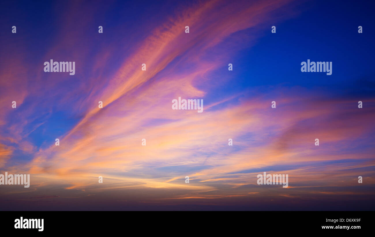 16:9 panorama del Cielo di tramonto Foto Stock