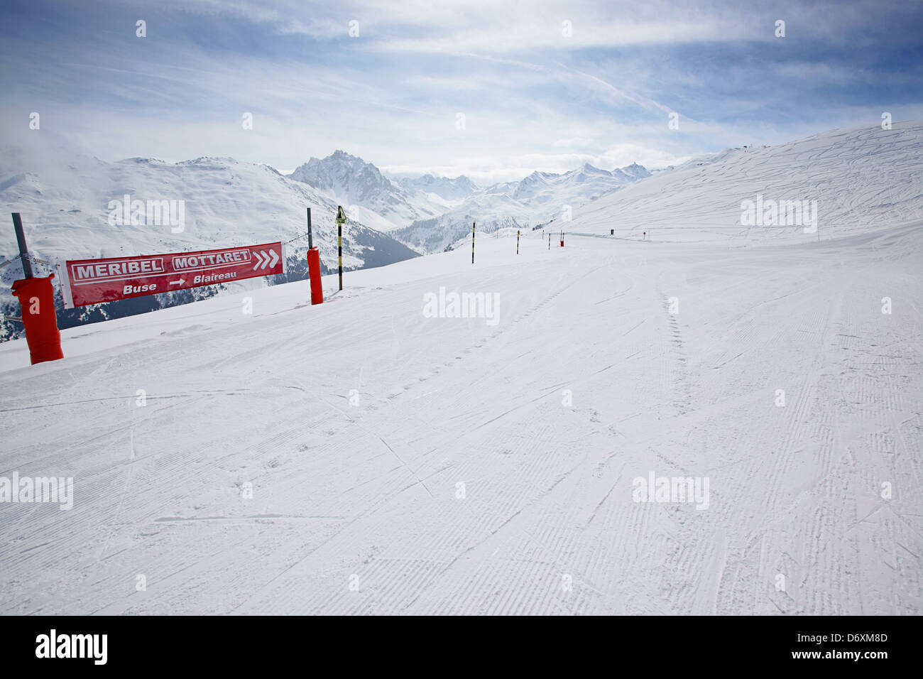 Sciare a Méribel, Francia Foto Stock