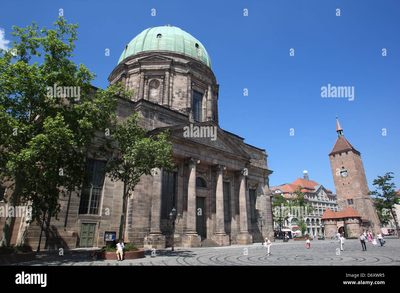 Nuernberg, Germania, Santa Elisabetta chiesa nella città vecchia Foto Stock