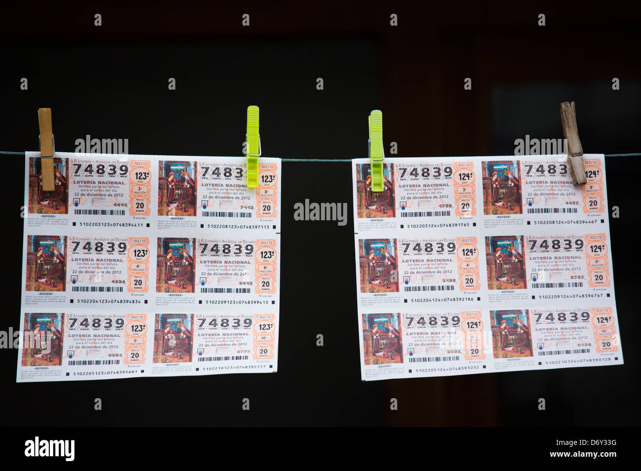 Loteria Nacional, lotteria nazionale biglietti in vendita in Spagna Foto Stock