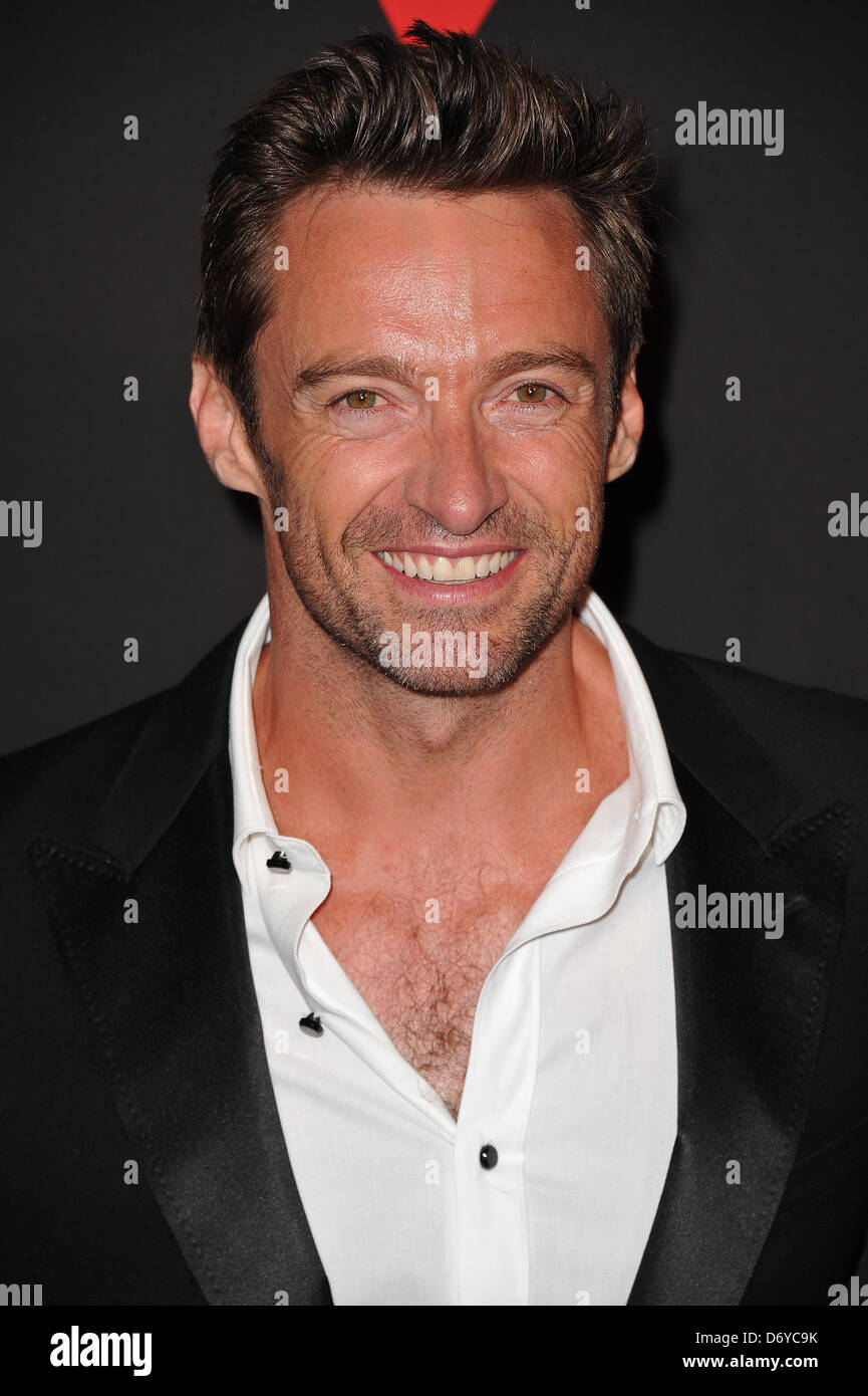 Hugh Jackman Paris premiere di "vero" in acciaio al Grand Rex Cinema - arrivi a Parigi, Francia - 06.09.11 Foto Stock