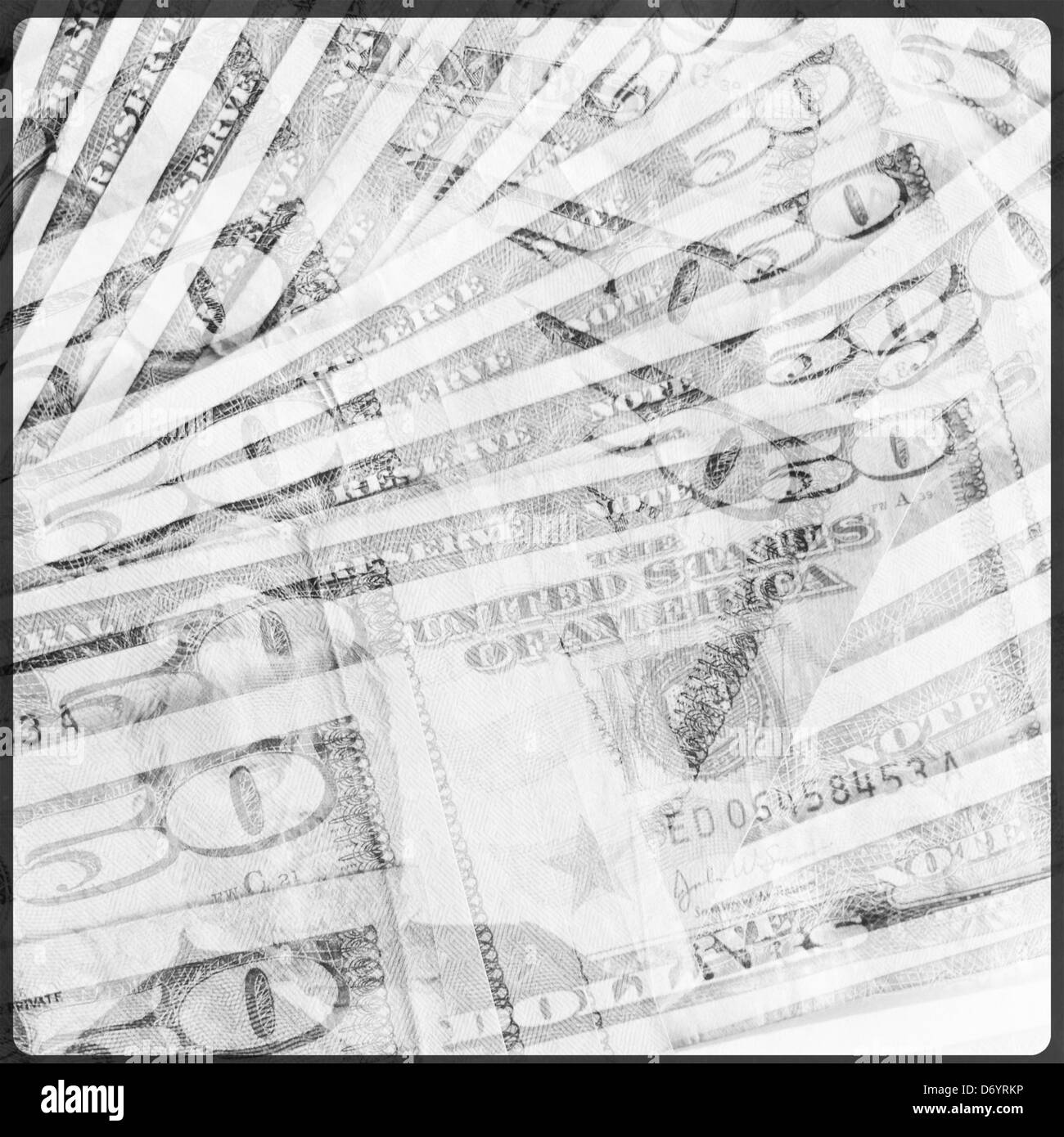 Time Lapse vista del 50 fatture del dollaro - Immagine stock catturata con smartphone