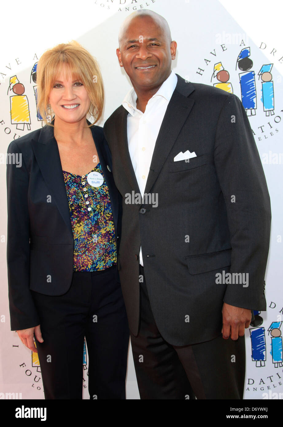 Katy Garretson e concedere un po' di "Ho un sogno" Foundation Los Angeles' xiv sognatori annuale Brunch al Skirball culturale Foto Stock