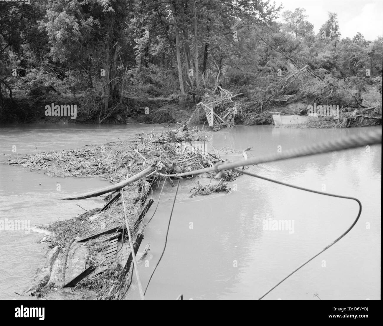 Il fiume Rapidan in Virginia ha subito gravi inondazioni durante l'uragano Agnes nel 1972, causando ingenti danni. L'alluvione ha colpito le aree circostanti, contribuendo alla catastrofe naturale diffusa. Foto Stock