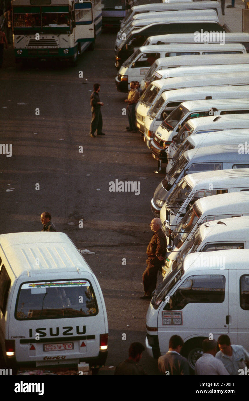 Il centro di Damasco minibus fermata. Foto Stock
