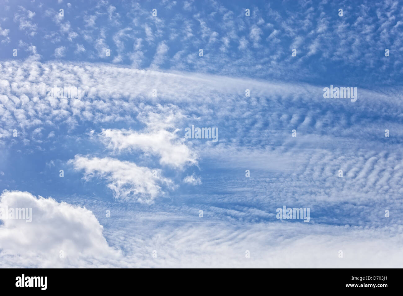 Luce cloudsblue nuvole sky meteo sfondo bianco giorno gruppo di vari tipi sullo sfondo di un cielo blu - Sfondo. Foto Stock
