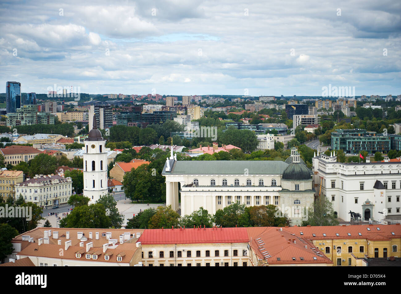 Vista panoramica della città vecchia di Vilnius, Lituania Foto Stock