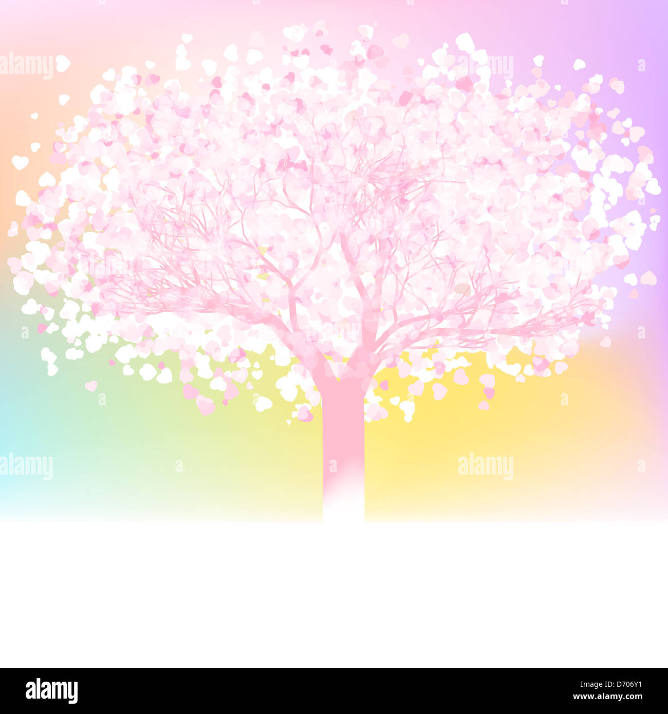 Amore stilizzato realizzato ad albero di cuori con spazio di copia Foto Stock