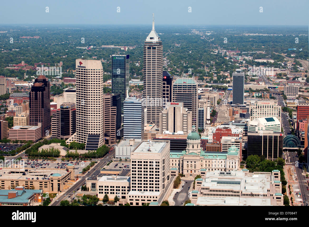 Downtown Indianpolis, Antenna Indiana Foto Stock