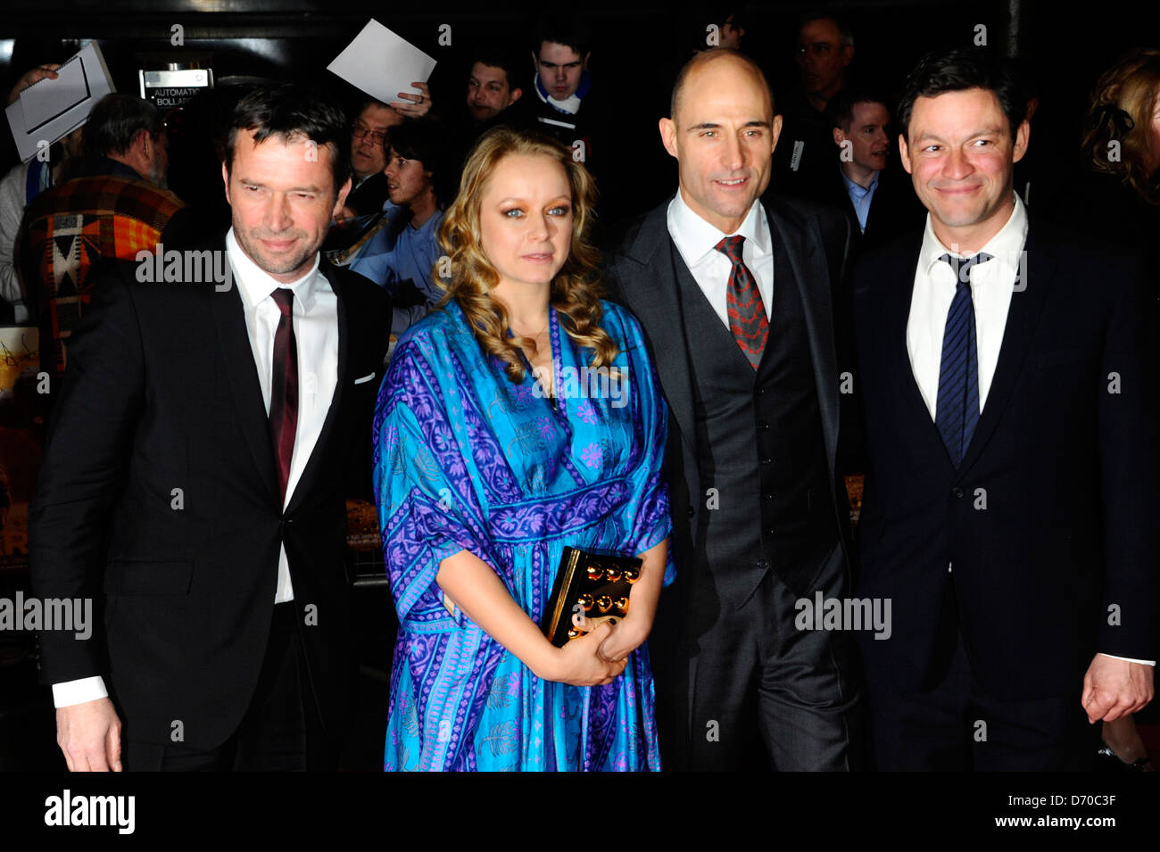 Mark Strong, Dominic West, James Purefoy, Samantha Morton John Carter premiere del film trattenuto al BFI Southbank - Arrivi. Foto Stock