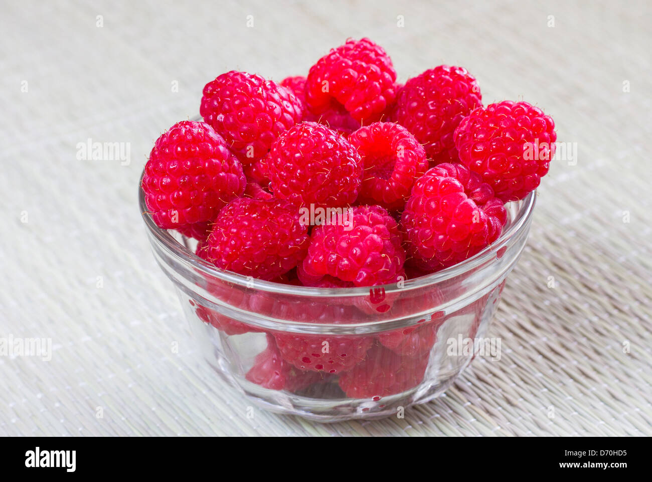 Succosa e fresche Lamponi organici. Foto Stock