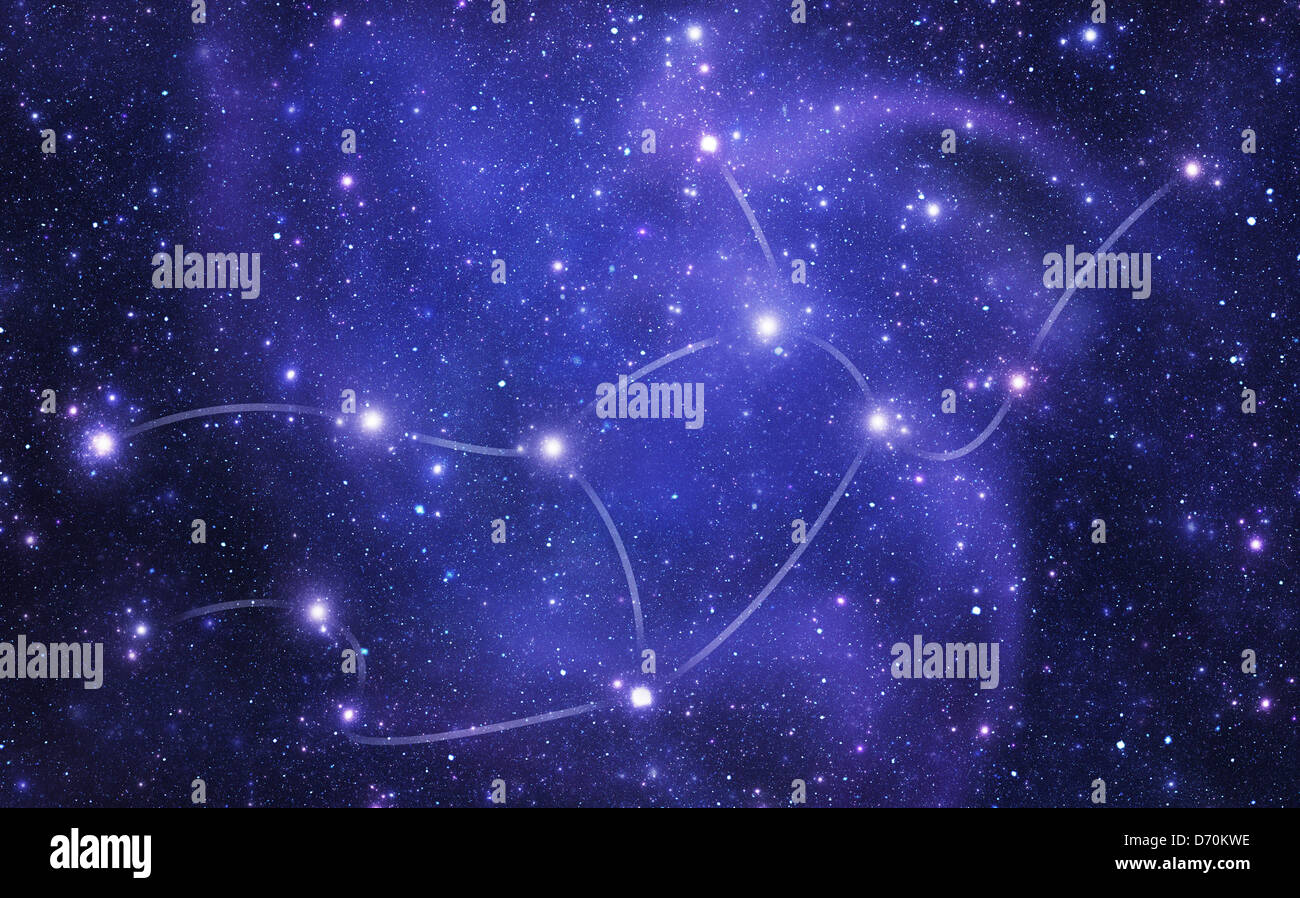 Costellazione zodiacale 'Virgo', сolor corrisponde ad un segno zodiacale. Foto Stock