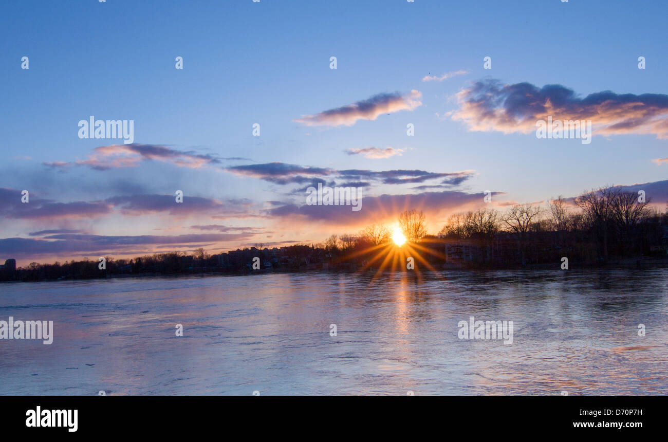 Tramonto spettacolare in Quebec-Canada Foto Stock
