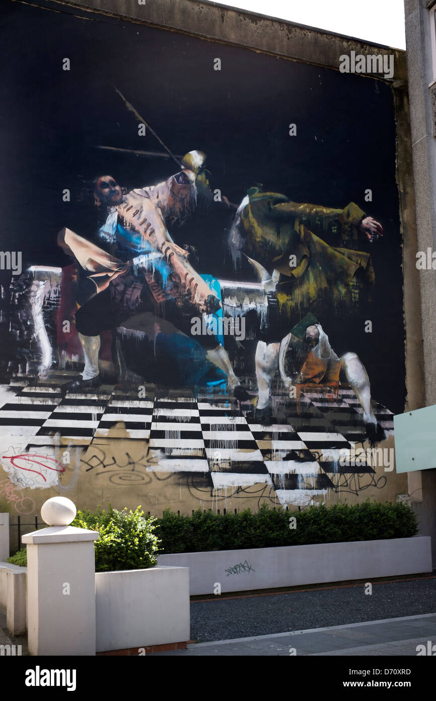 Conor Harrington murale di scherma Street murale Broad Street Bristol Foto Stock