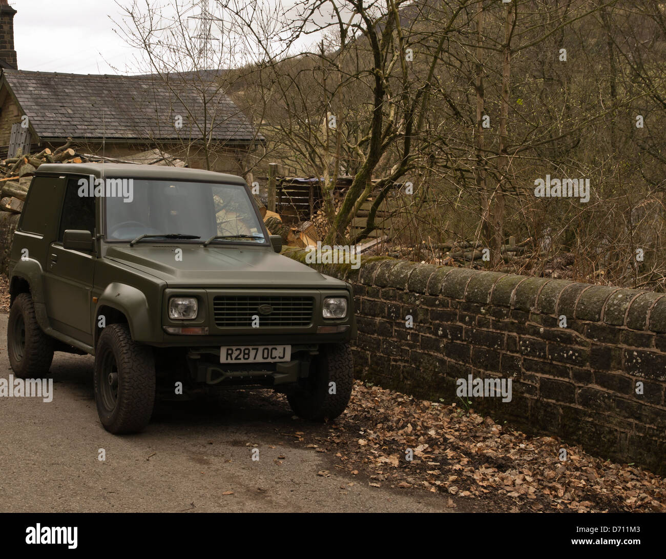 Green daihatsu fourtrak quattro ruote motrici Foto Stock