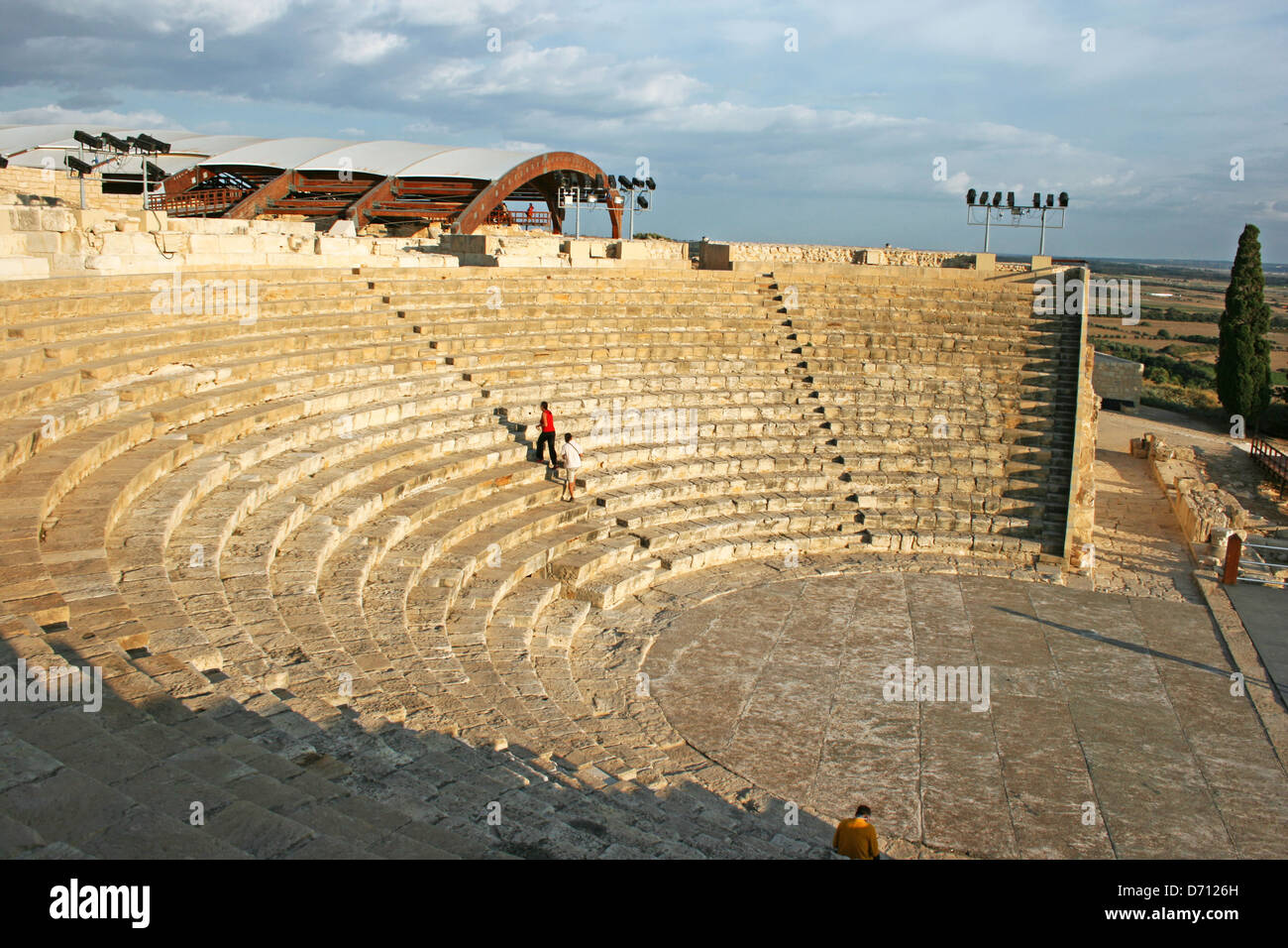 Antico anfiteatro di Kourion, Cipro. Foto Stock