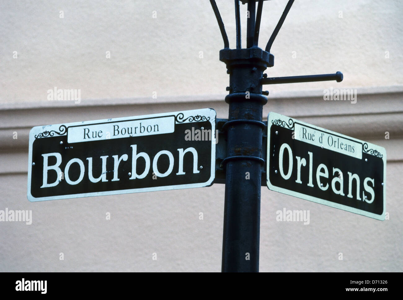 Elk283-1683 Louisiana, New Orleans French Quarter, Vieux Carre, Bourbon St, segno" Foto Stock