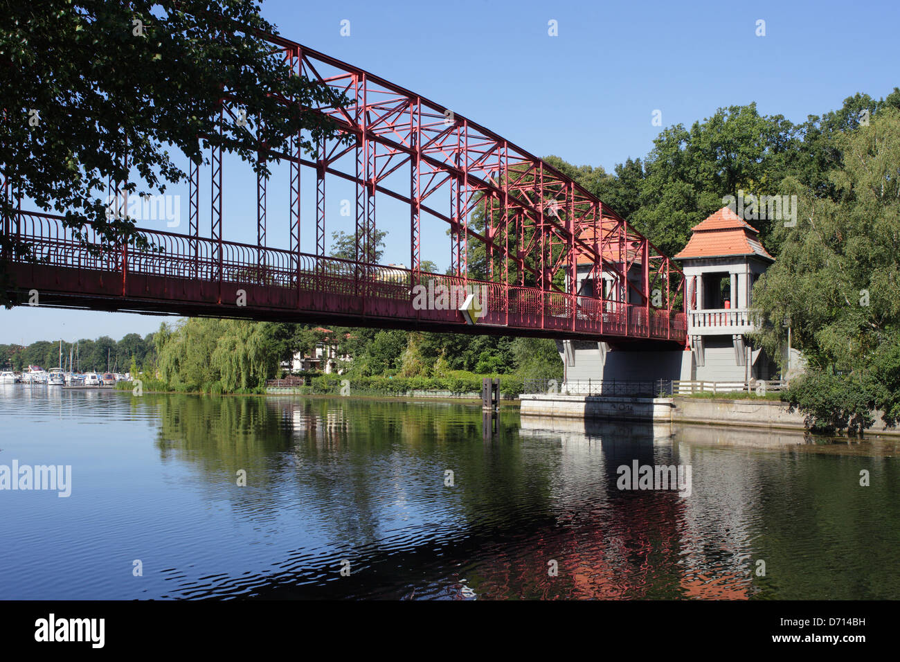 Berlino, Germania, Tegeler Hafenbruecke al Lago di Tegel a Berlino-Tegel Foto Stock