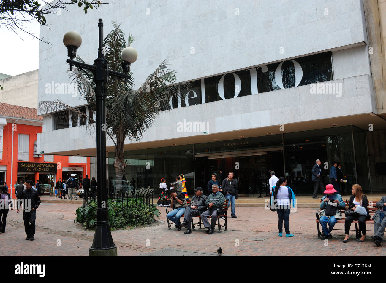 Vista del Museo dell'oro in Candelaria, La città vecchia di Bogotà, Colombia Foto Stock